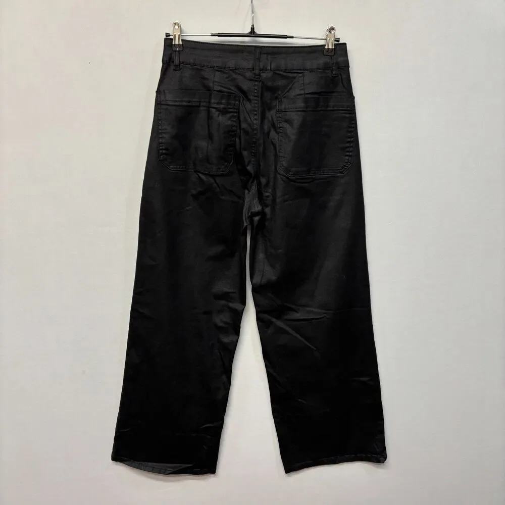 OAT New York Women Wide Leg Jeans Size 8/29 Black Denim D015 -15 - Picture 16 of 16